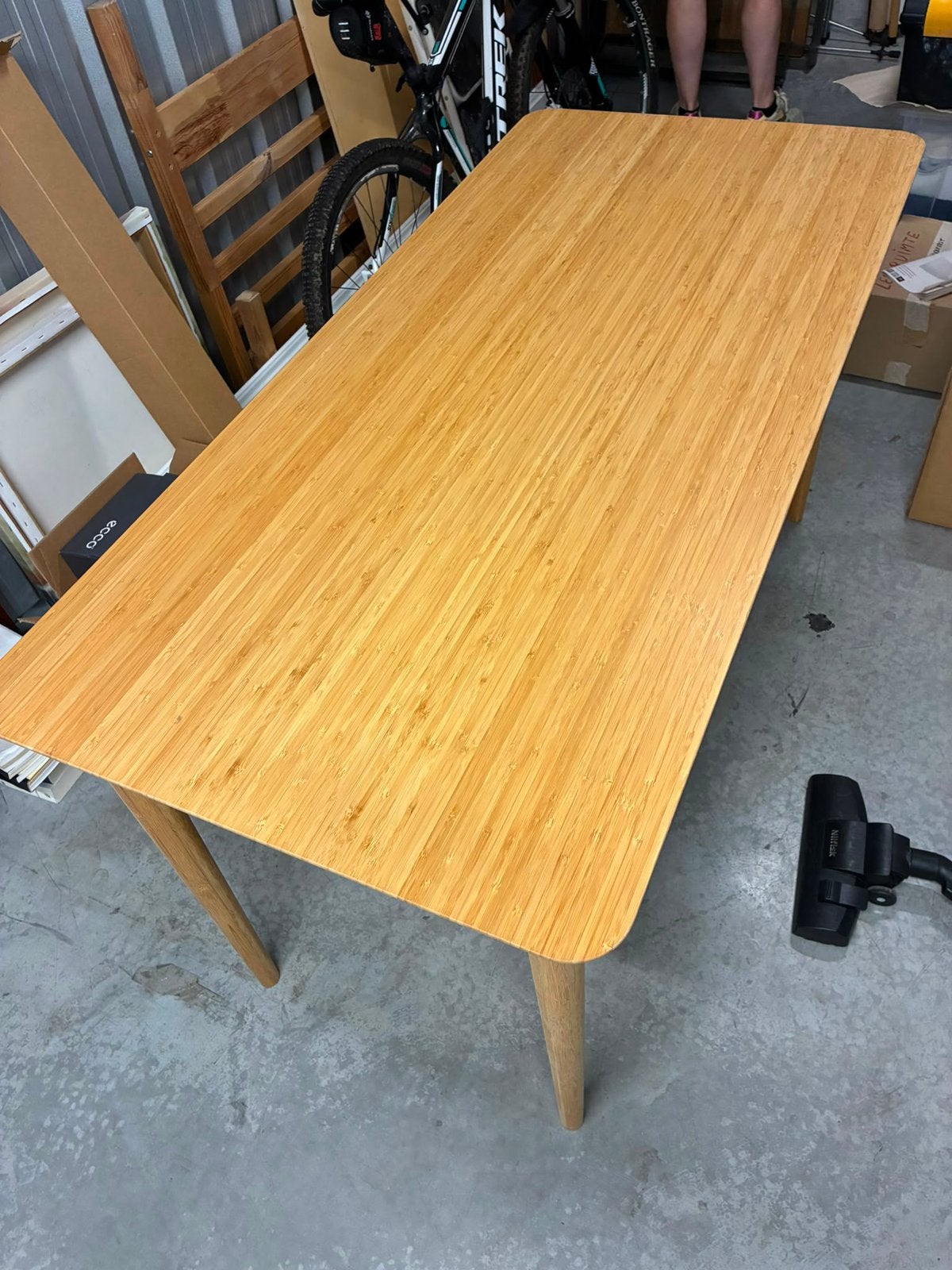 Bamboo bureau tafel, Ophalen, Gebruikt, 100 tot 150 cm, 50 tot 100 cm
