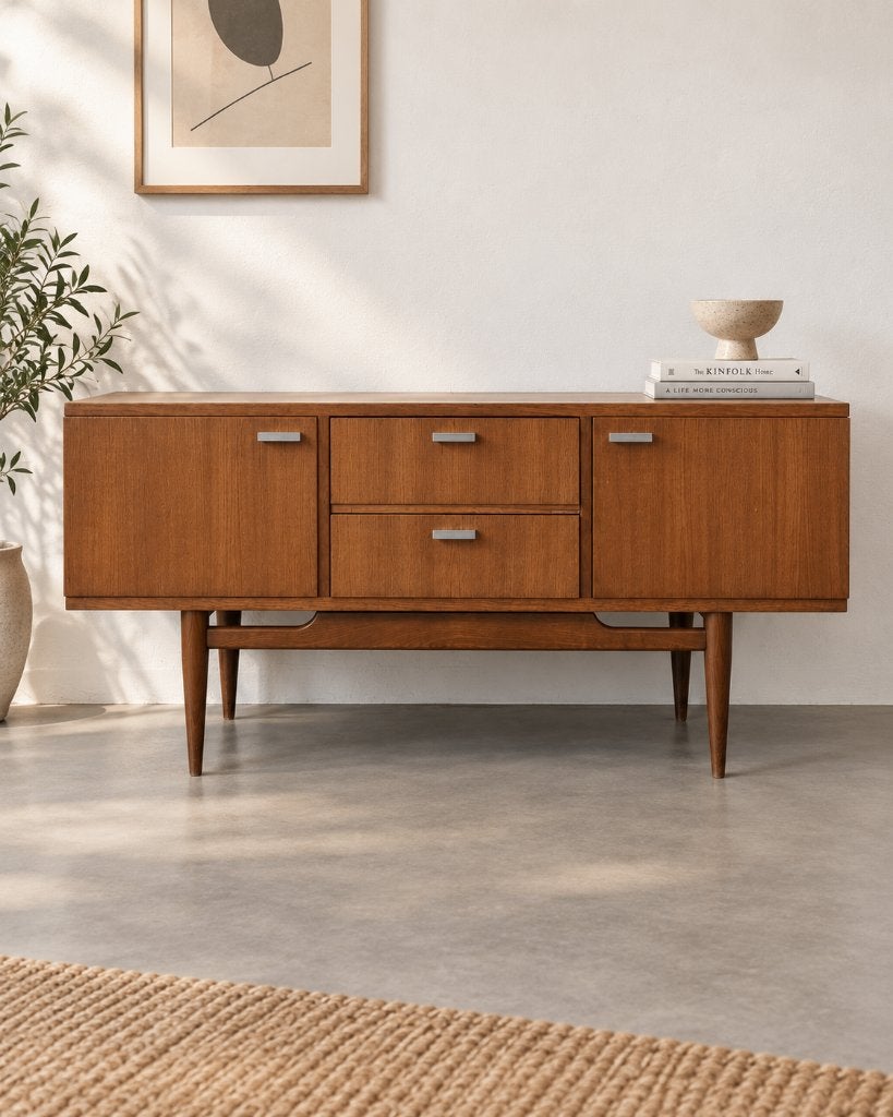 Vintage Scandinavisch dressoir uit de jaren 60 - L 125 cm, Huis en Inrichting, Ophalen