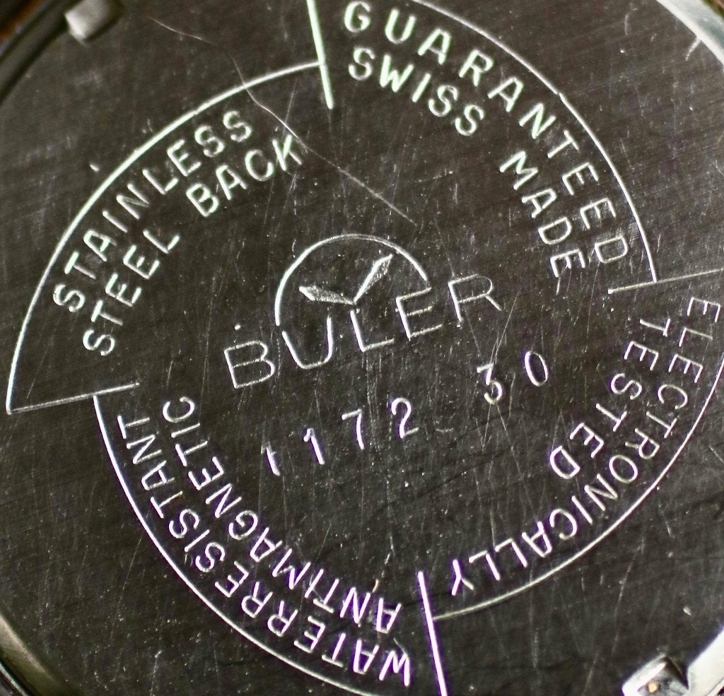 Montre suisse mécanique remontoir BULER vintage fonction OK, Enlèvement ou Envoi