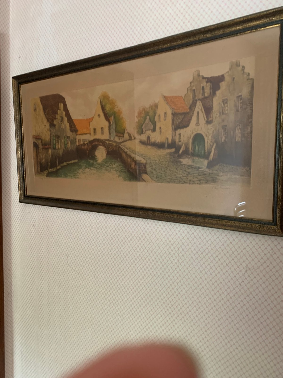 Prachtige gravure in een antieke lijst, Ophalen