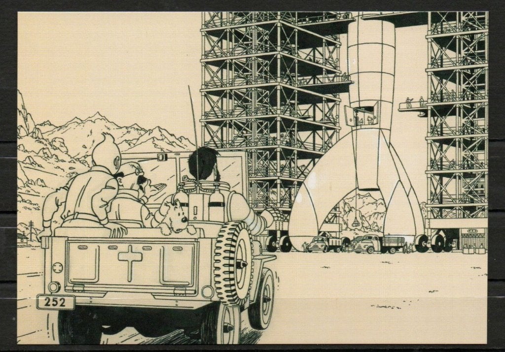 Carte postale : Hergé : Tintin - On a Marché sur la Lune, Enlèvement
