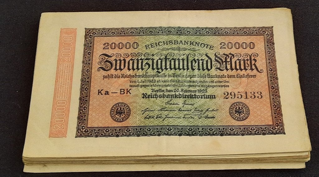 bankbiljet reichsbanknote 20.000 mark, Ophalen of Verzenden, Duitsland, Setje