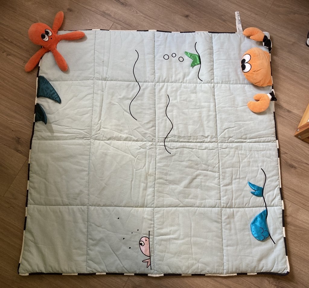 Lichtblauwe speelmat Ikea Klappa oceaan/zeedieren, Ophalen, Zo goed als nieuw