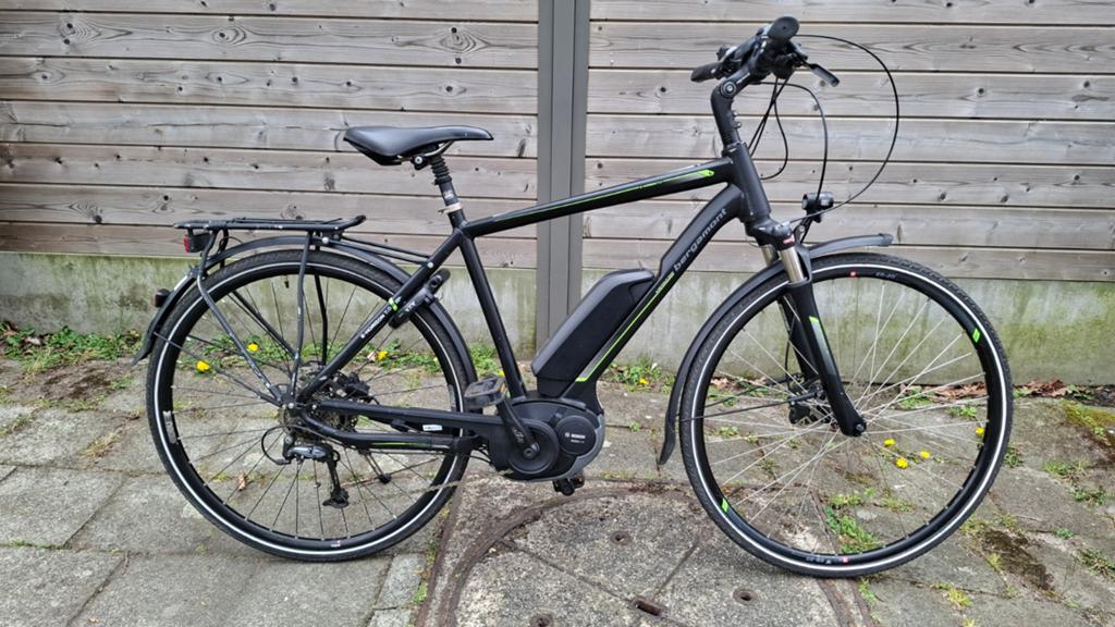 Elektrische herenfiets maat 52 schijfrem bosch middenmotor, Zo goed als nieuw, 51 tot 55 cm, 50 km per accu of meer, Ophalen