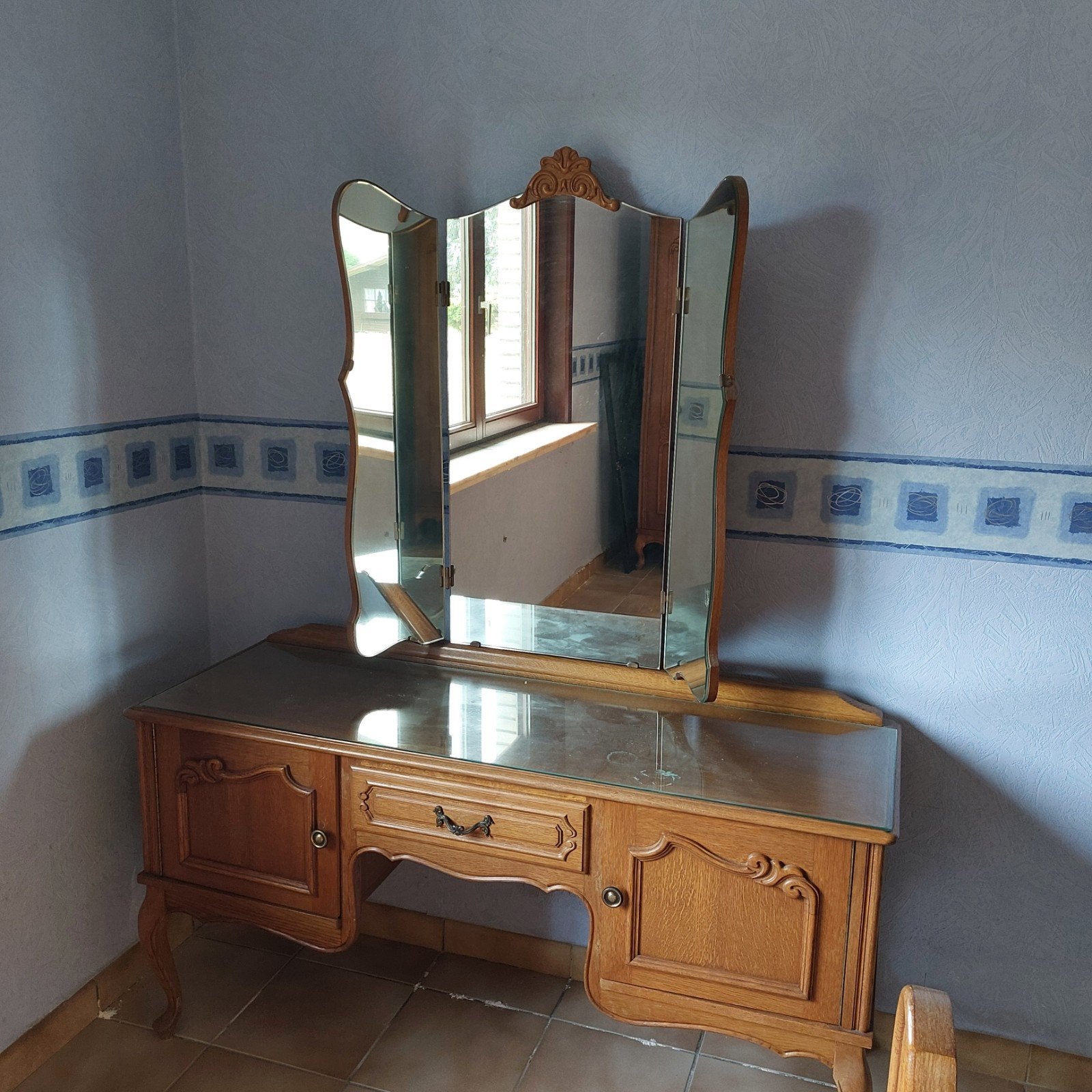 Vintage kaptafel met spiegel stijl Louis XV, Enlèvement