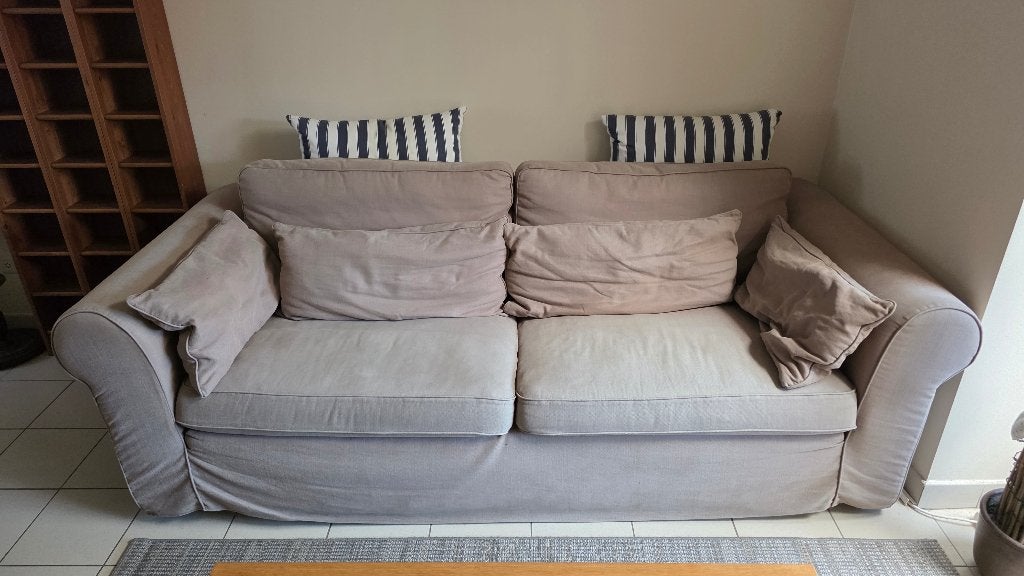 Salon en eenzit, Ophalen, Gebruikt, 100 tot 125 cm, Rechte bank