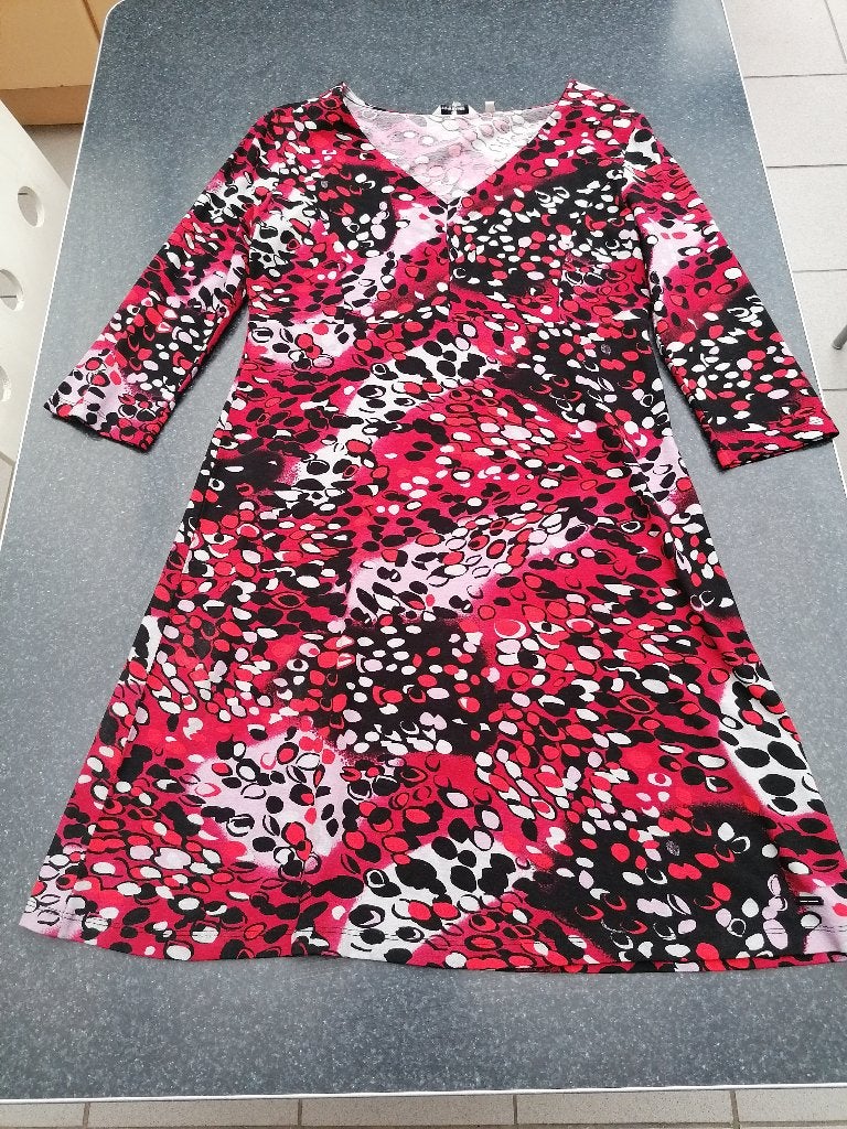 nieuw jurk Tom Tailor, print oa rood medium, lange mouw, Maat 38/40 (M), Nieuw, Rood, Tom Tailor