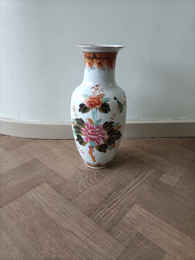 Decoratieve beschilderde vaas, Maison & Meubles, 32 cm, Enlèvement, Utilisé, Pierre/céramique