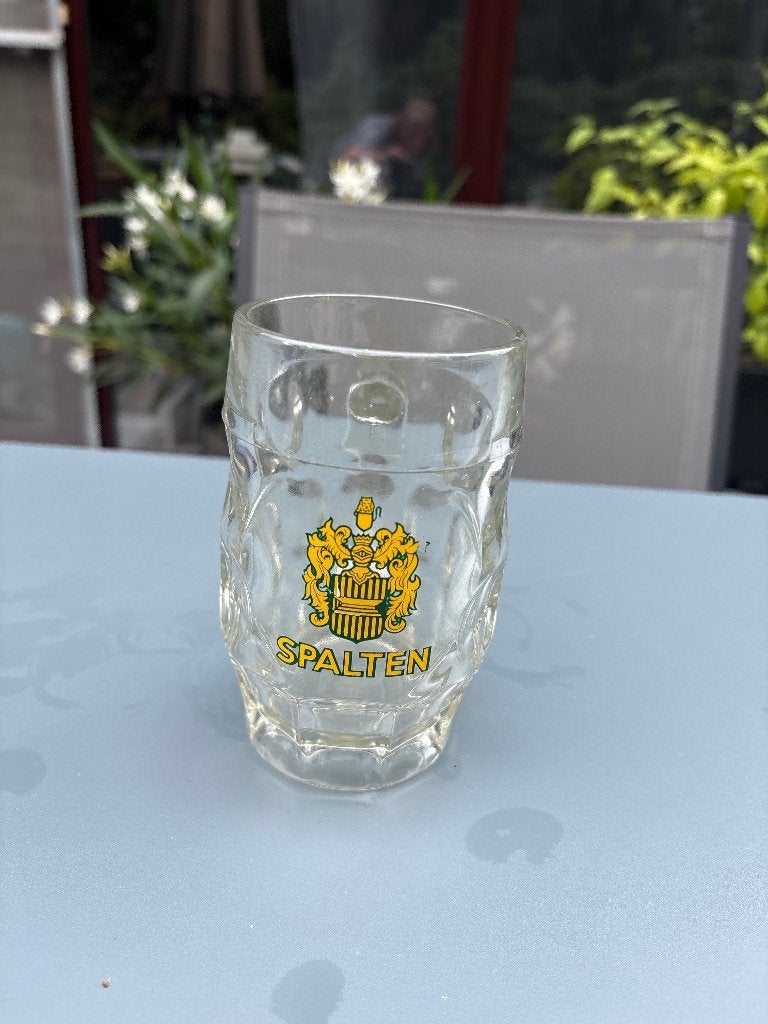 Glazen bierpul Spalten, Ophalen of Verzenden, Zo goed als nieuw, Glas of Glazen