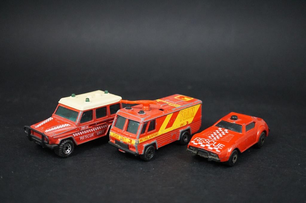3 camions de pompiers Matchbox/Années 80 - TOP vintage, Hobby & Loisirs créatifs, Enlèvement ou Envoi, Voiture