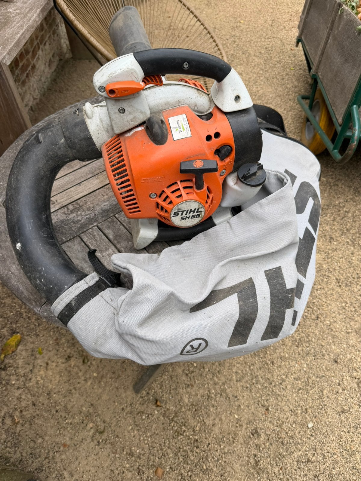 Stihl sh86 bladzuiger/hakselaar: blazer, Tuin en Terras, Bladblazers, Ophalen, Gebruikt, Met opvangzak