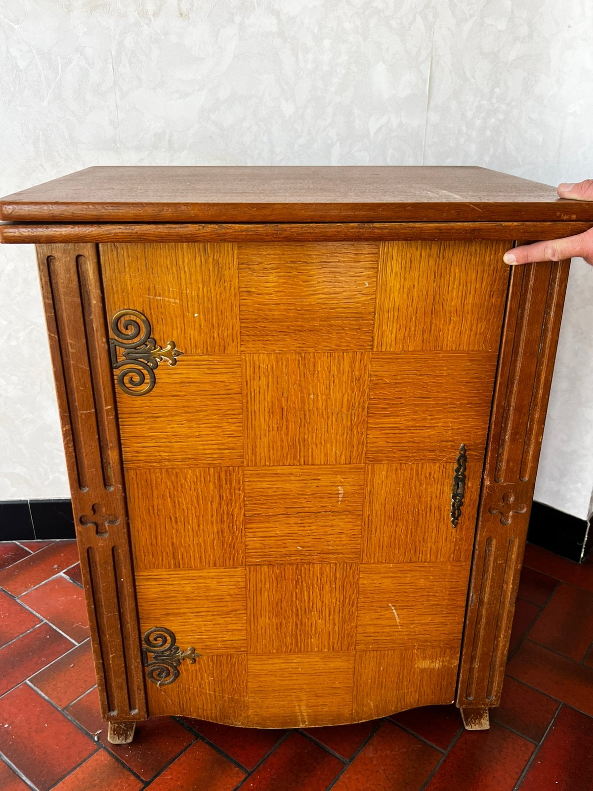 Vintage Kohler Zick Zack naaimachine in kast, Ophalen
