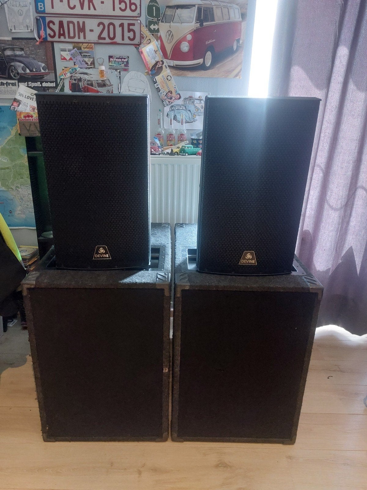 geluidsinstallatie eminence baskasten en devine onyx toppen, Enlèvement, Comme neuf, 150 watts ou plus, Kit d'enceintes