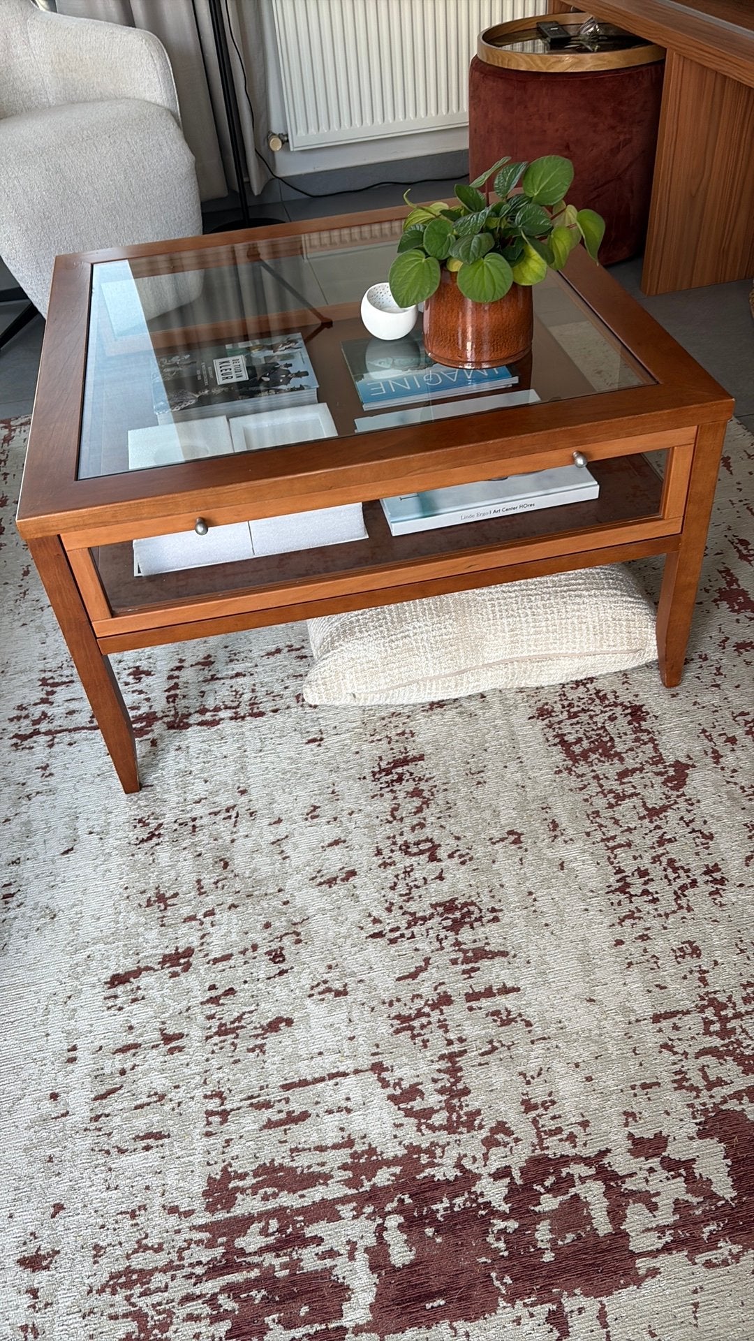 Salontafel, Ophalen, Kersenhout, 50 tot 100 cm, Vierkant