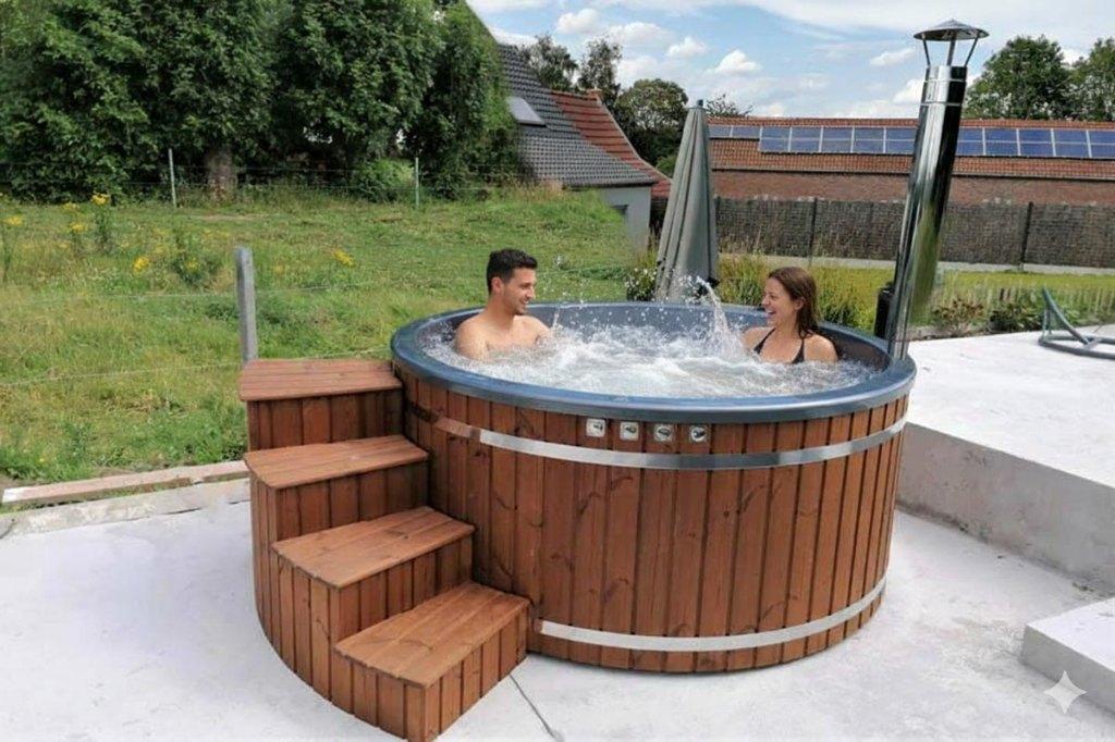 Bain nordique, Jardin & Terrasse, Bains à remous et Spas, Neuf, Fixé, Couverture, Filtre, Pompe, Escalier, Envoi