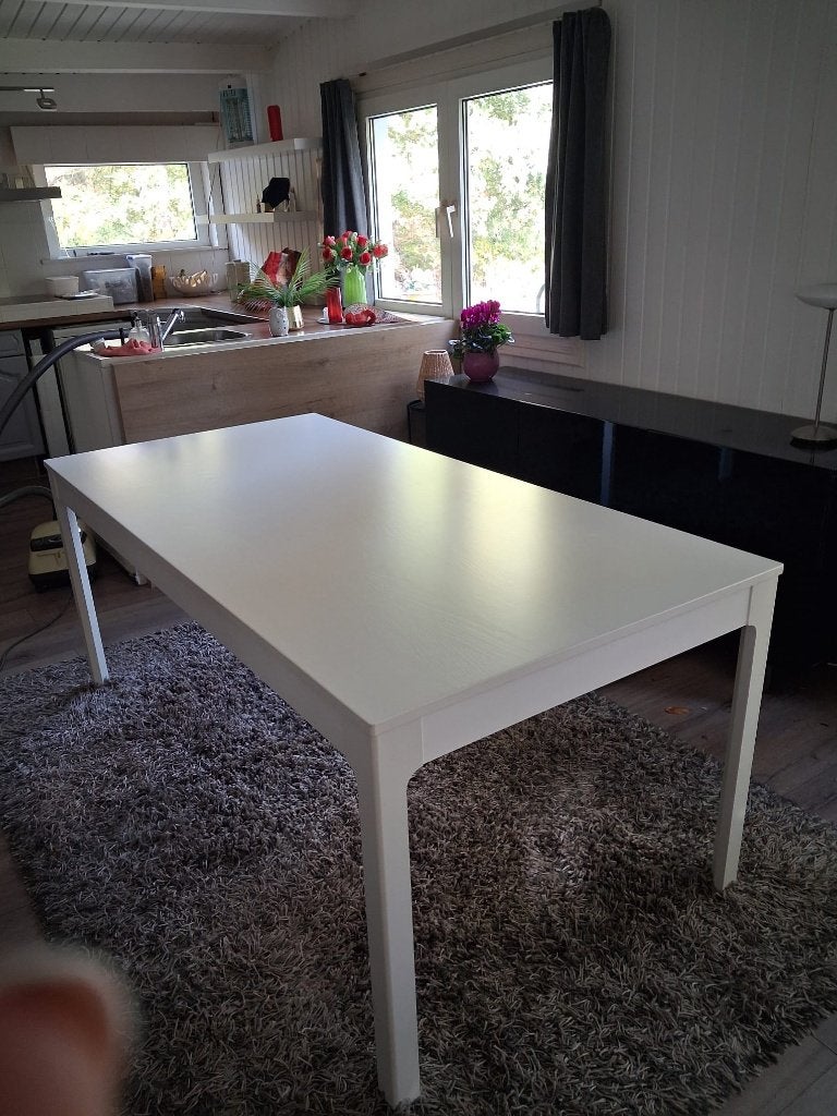 IKEA EKEDALEN Uitschuifbare Eettafel Wit, Ophalen, 50 tot 100 cm, Zo goed als nieuw, Vijf personen of meer