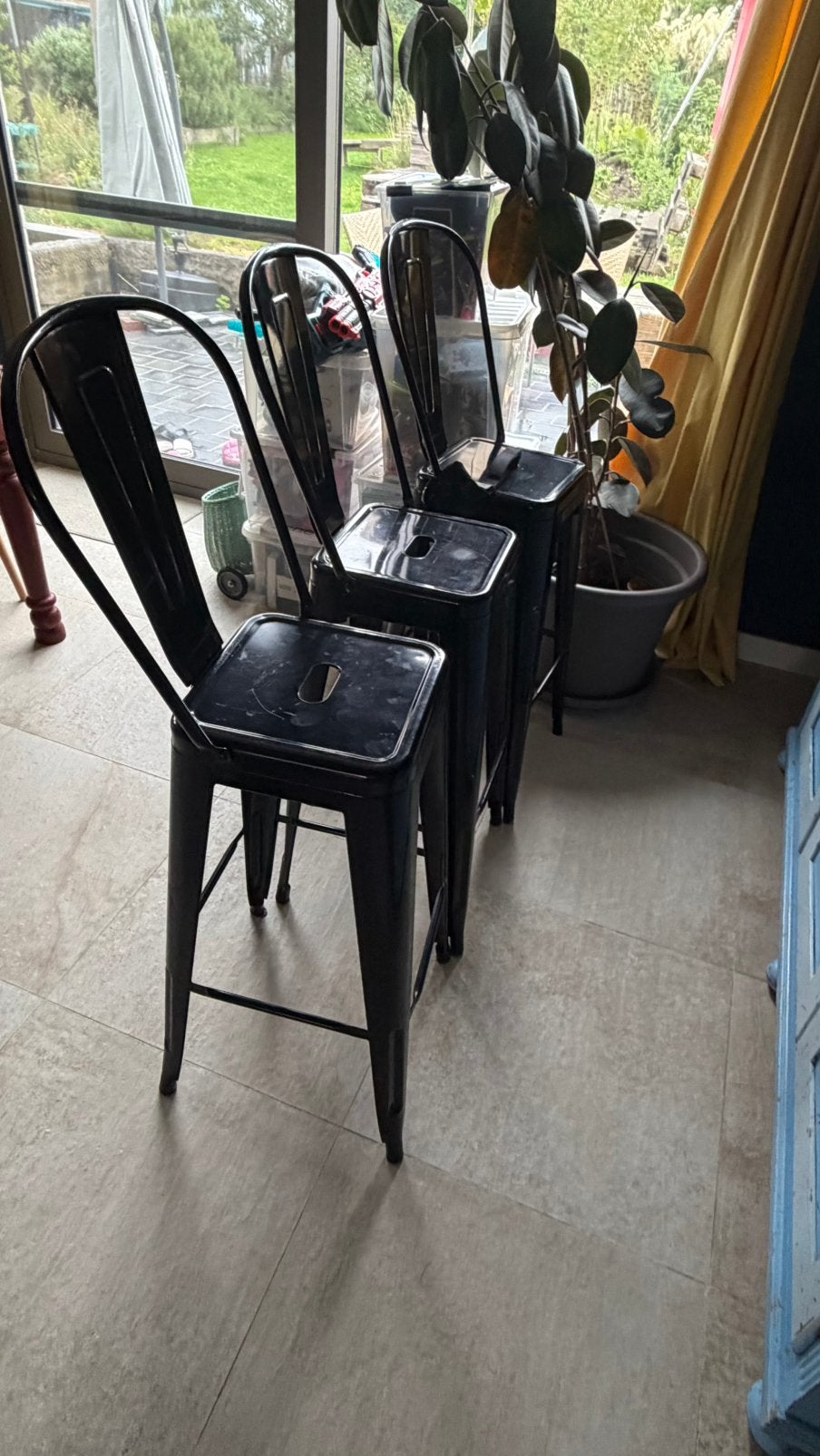 Barstoelen tolixstijl, 3 krukken, Ophalen, Gebruikt