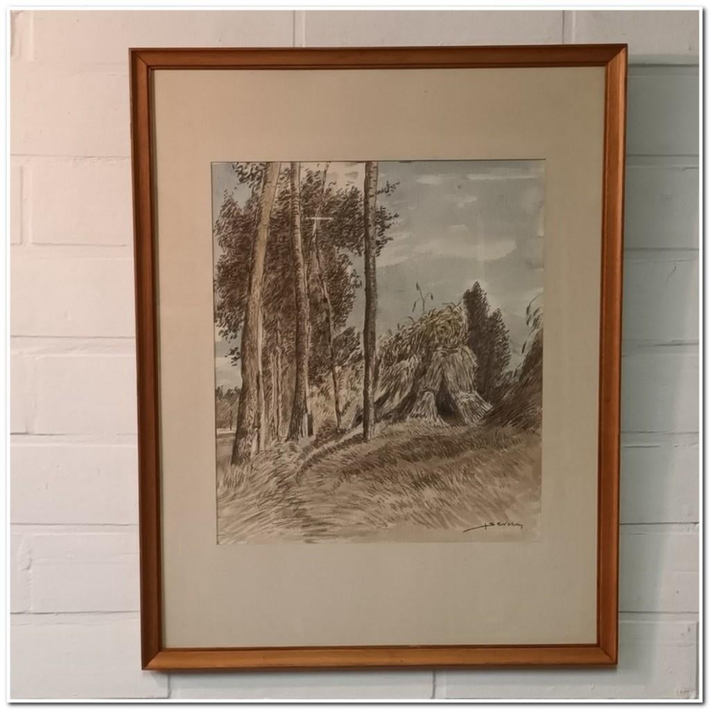 Juliaan Severin (1888-1975) - Aquarel op papier, Ophalen