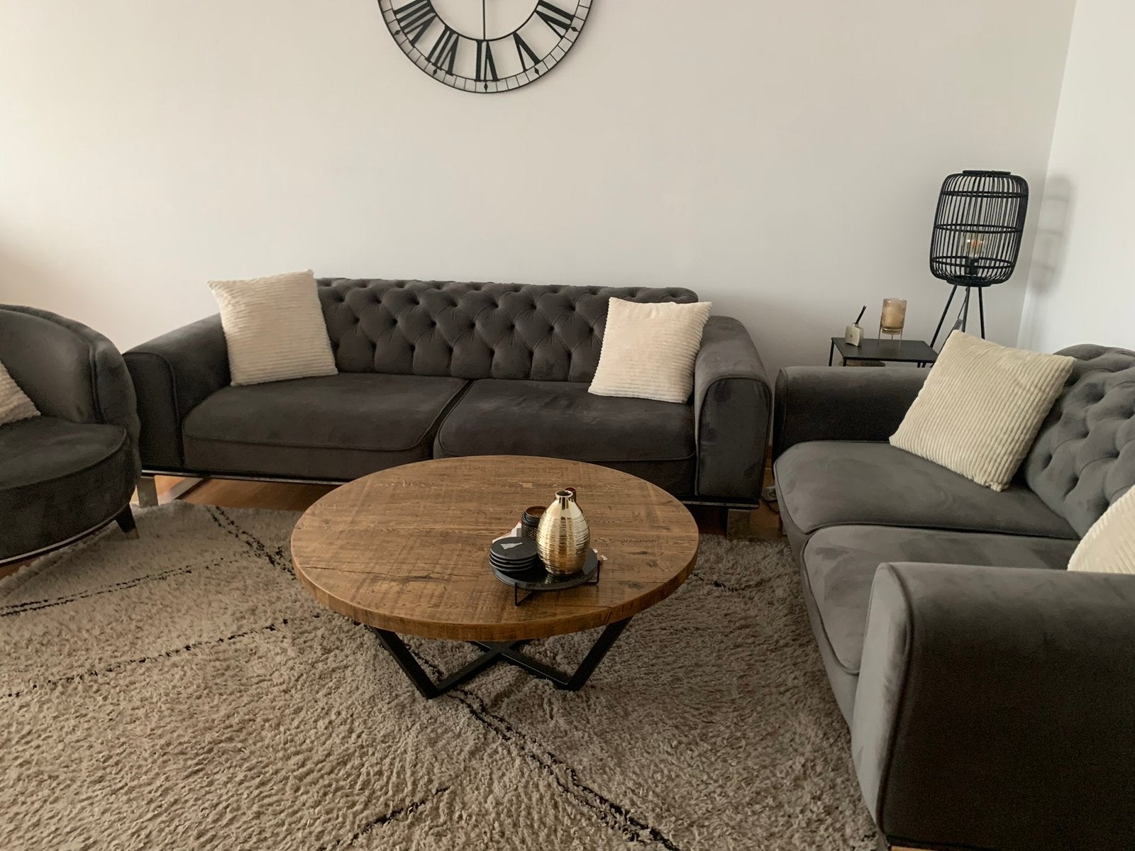 Complete zetel 3+2+1 zit chesterfield look, Ophalen, Zo goed als nieuw