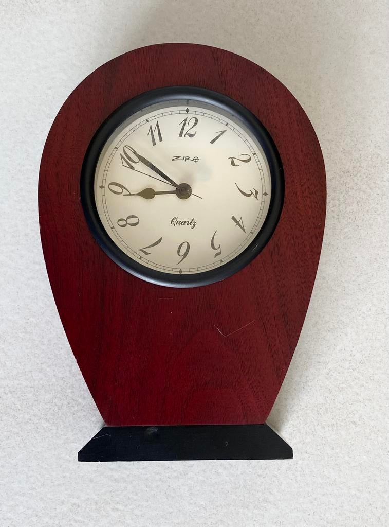 Horloge de table à quartz en bois style rétro, Enlèvement ou Envoi, Comme neuf, Horloge sur pied