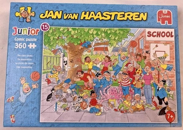 Photo de classe Jumbo Jan van Haasteren Junior 15 Puzzle 360, Hobby & Loisirs créatifs, Sport cérébral & Puzzles, Envoi, Moins de 500 pièces
