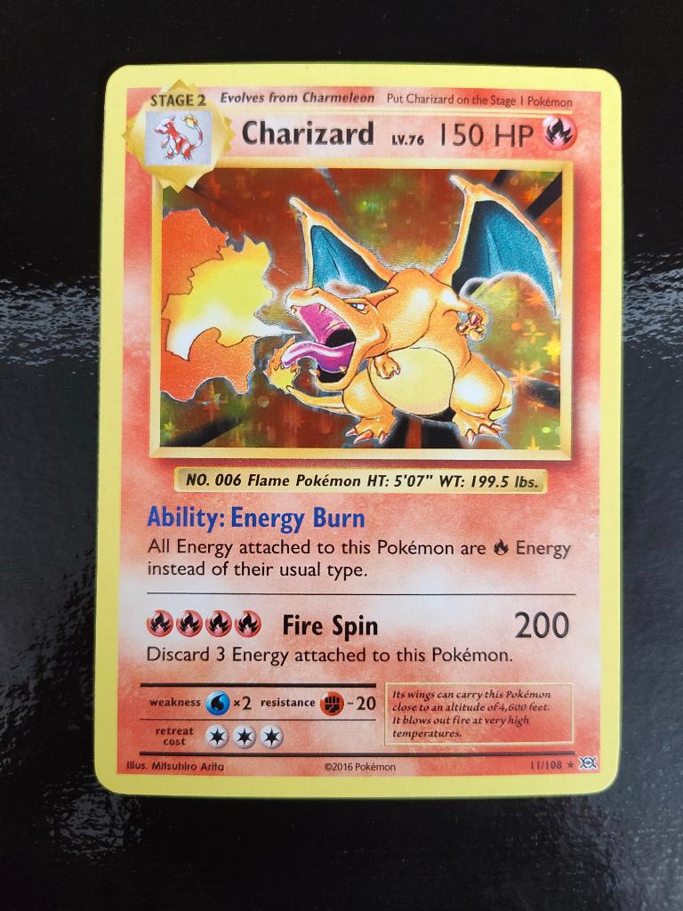 Carte Pokémon Charizard Holo - XY 11/108, Enlèvement, Comme neuf, Cartes en vrac
