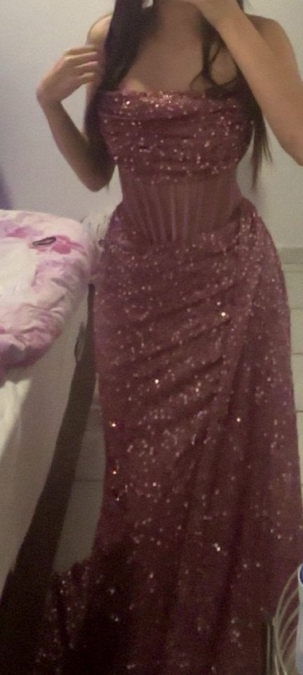 Roze glitter galajurk, Kleding | Dames, Ophalen, Galajurk, Zo goed als nieuw, Roze