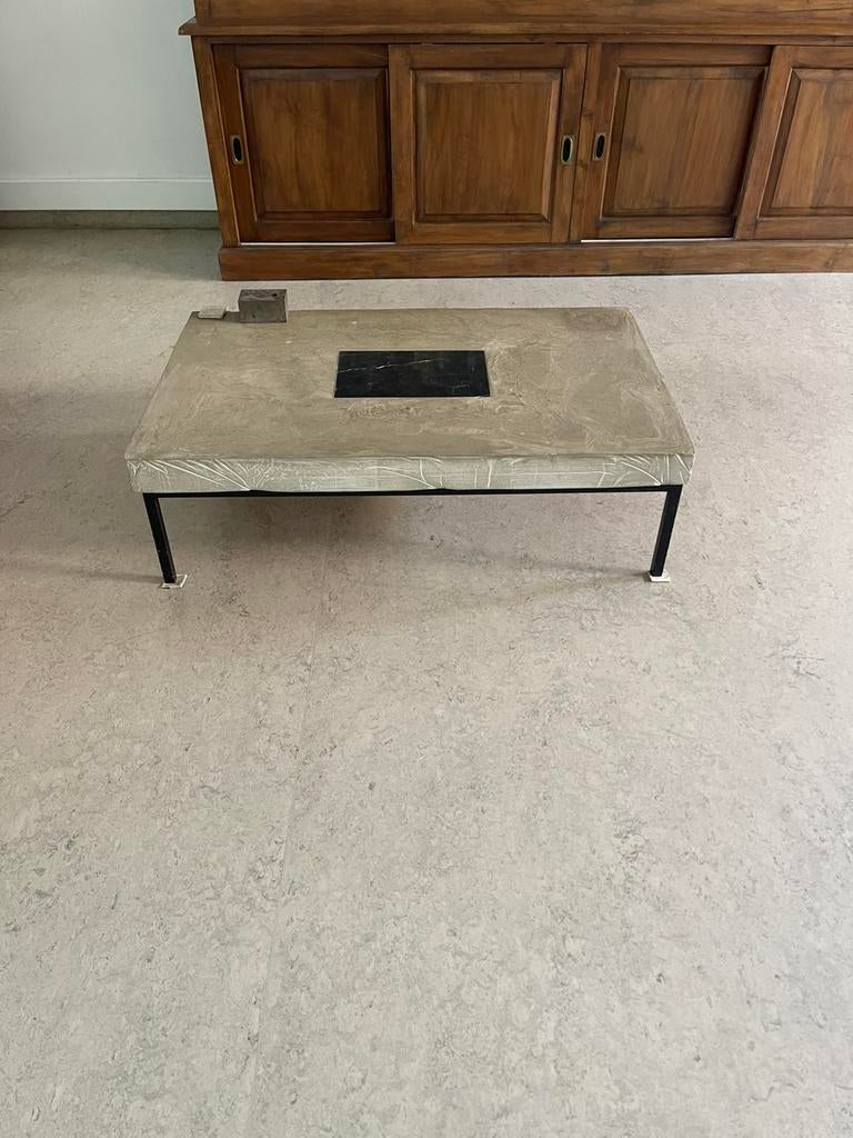 Design beton marmer salontafel, Huis en Inrichting, Ophalen, Gebruikt, Rechthoekig