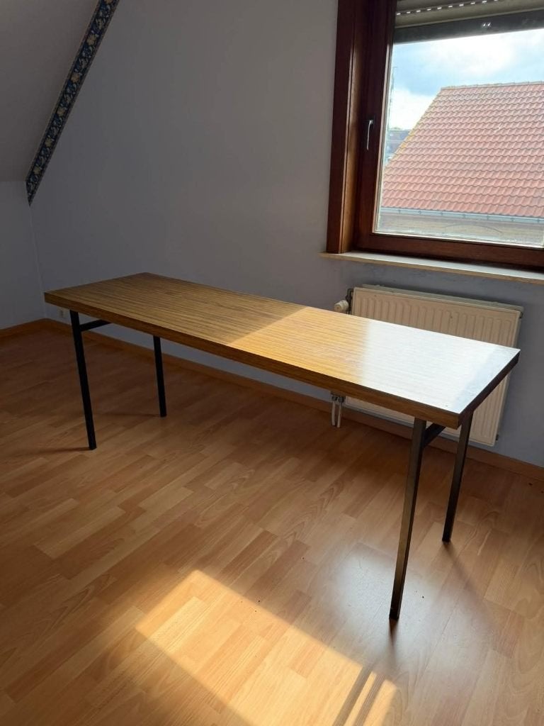 Lange bijzettafel of bureau, Ophalen, Gebruikt, 75 cm of meer, Rechthoekig