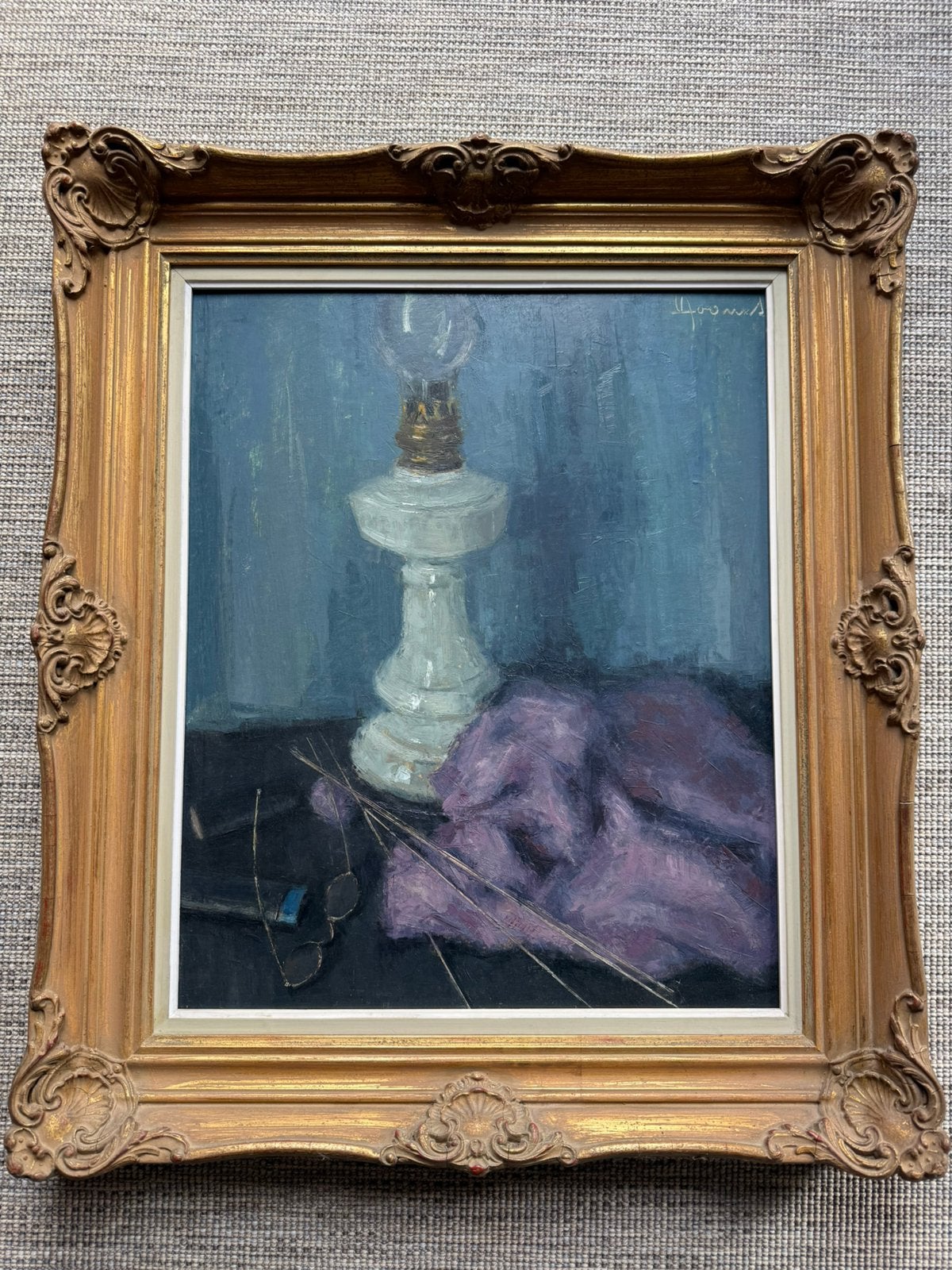 Stilleven Vic Dooms Latem 1965, Antiek en Kunst, Ophalen, Paneel, Bijzondere lijst, Stilleven