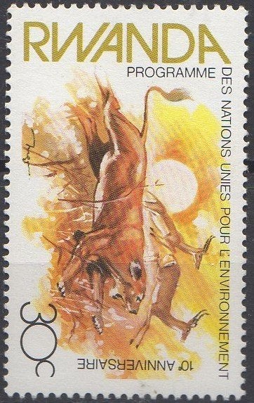 Rwanda - 10e verjaardag VN-milieuprogramma - 1982, Ophalen of Verzenden, Postfris