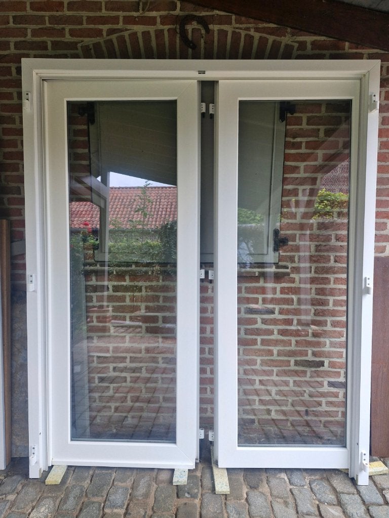 Double porte en PVC, Bricolage & Construction, Châssis de fenêtre, Synthétique, Enlèvement, Utilisé