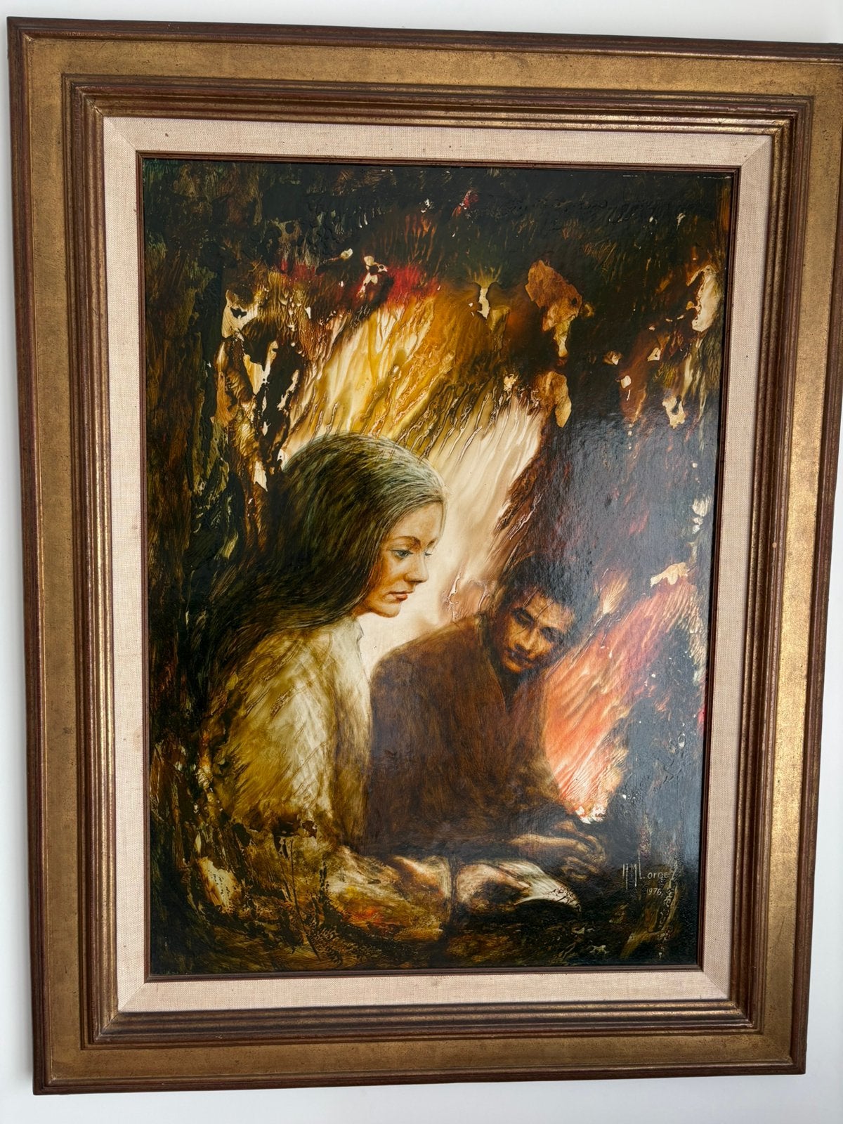 Schilderij / Peinture, Antiquités & Art, Art | Peinture | Classique, Portrait ou Personnes, Autres techniques, Panneau, Daté