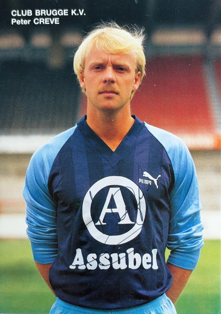 Spelerskaart Perer Creve - Club Brugge - seizoen 1986/1987, Verzenden, Zo goed als nieuw, Spelerskaart
