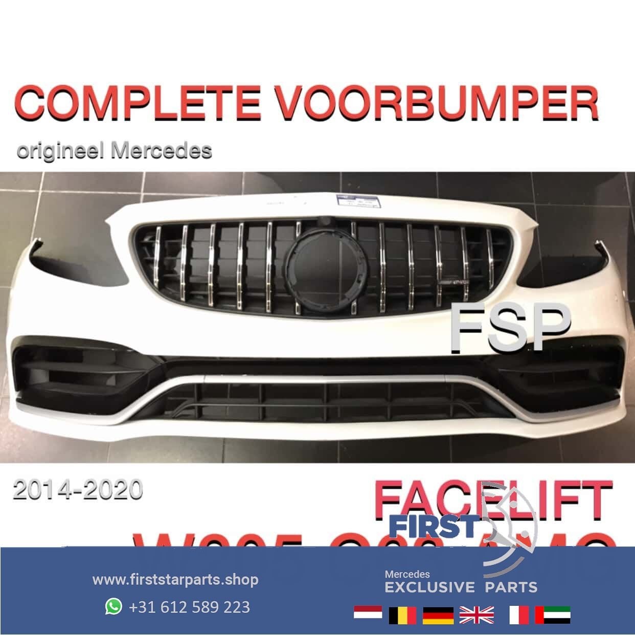 W205 S205 C63 AMG FACELIFT VOORBUMPER COMPLEET Mercedes C Kl, Gebruikt, -, Voor, Ophalen of Verzenden