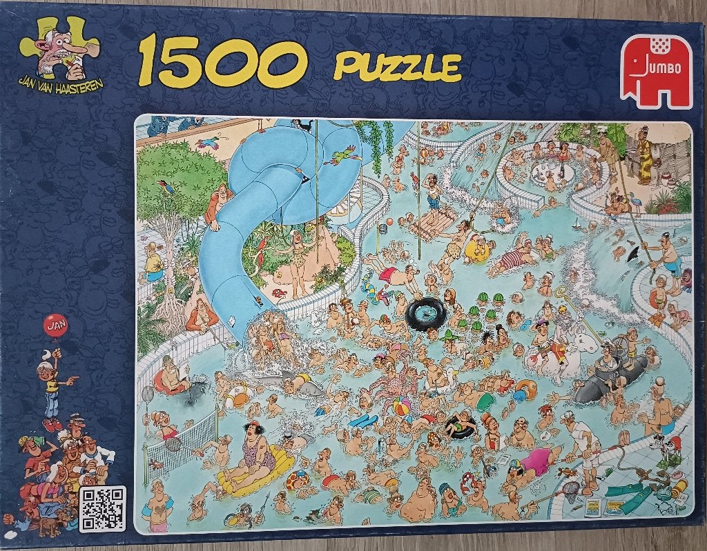 Puzzel Jan van Haasteren "Tropisch zwemparadijs", Enlèvement ou Envoi, 500 à 1500 pièces, Utilisé, Puzzle