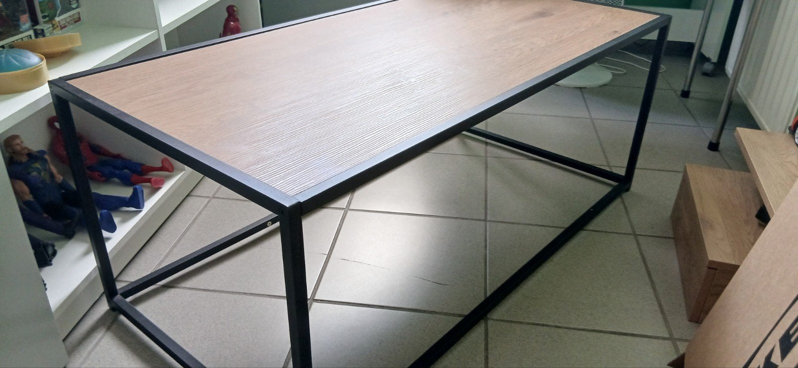 salontafel metaal en hout, Ophalen, Zo goed als nieuw, Metaal