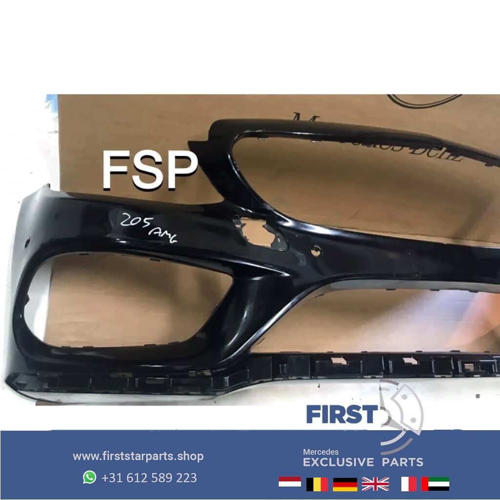 W205 AMG VOORBUMPER Mercedes C Klasse 2014-2018 ZWART ORIGIN, Utilisé, -, Avant, -