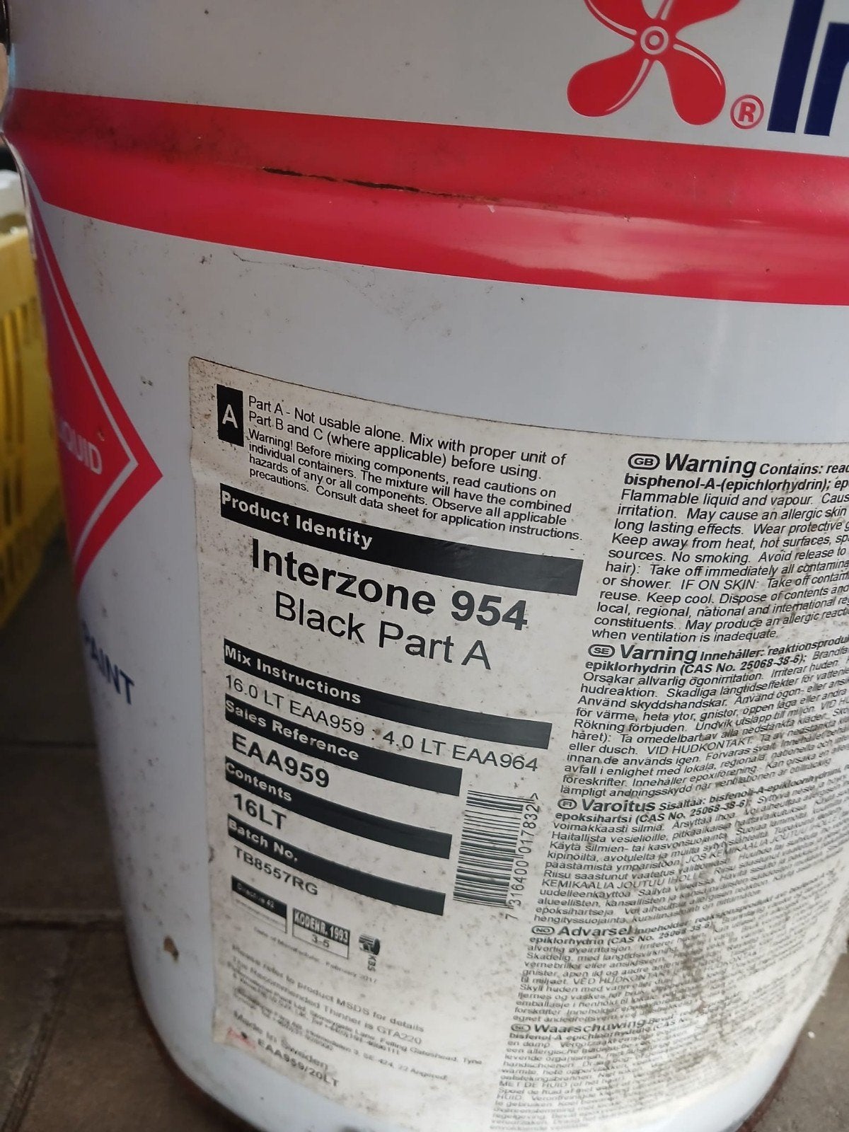 International Interzone 954 Epoxy Coating–Complete Set zwart, Bricolage & Construction, Peinture, Vernis & Laque, Neuf, 20 litres ou plus