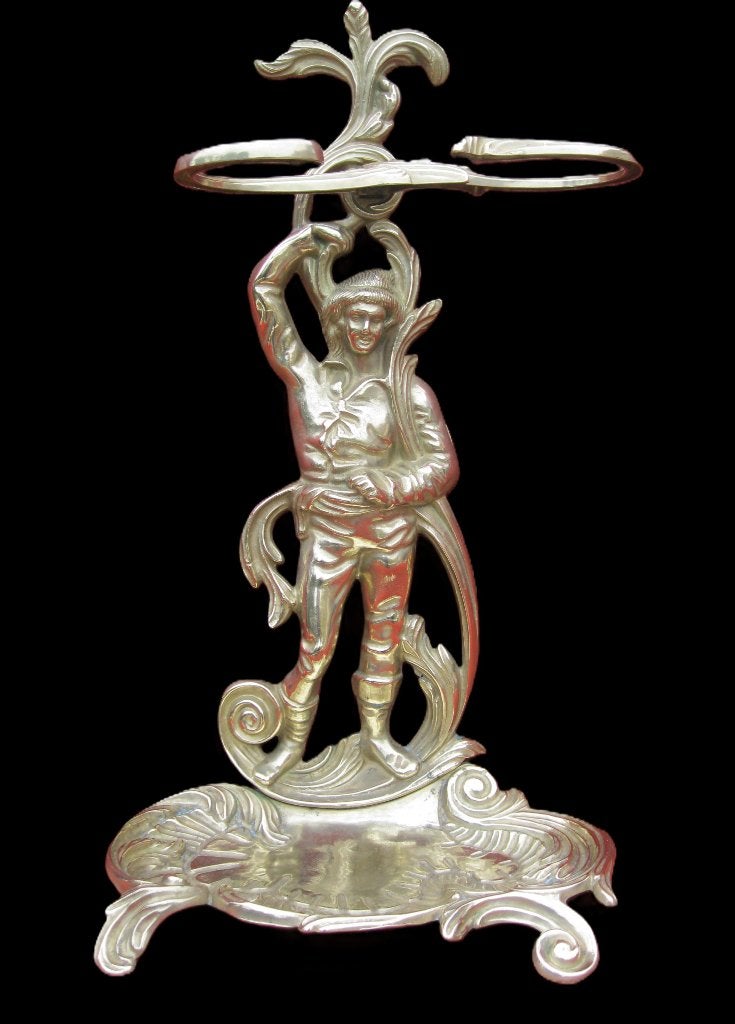Antiek koperen paraplu standaard., Antiek en Kunst, Ophalen, Koper
