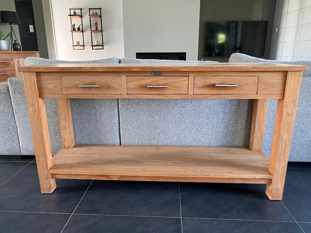 Sidetable, Ophalen, Zo goed als nieuw, Teakhout, 100 tot 150 cm