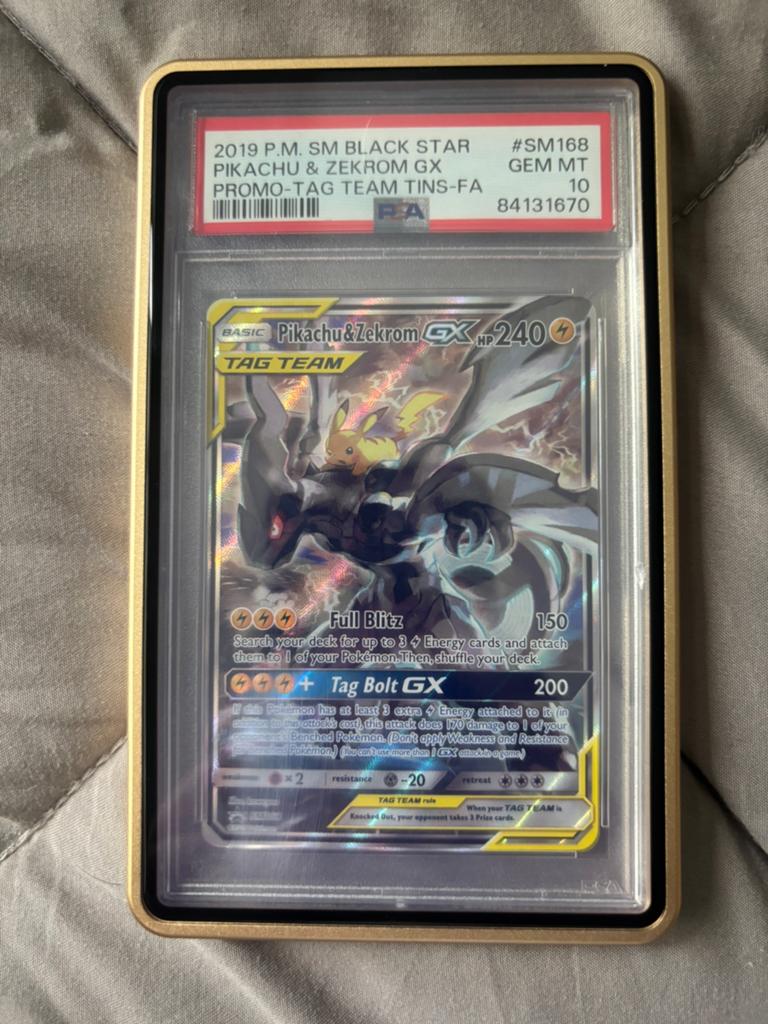 Zekrom pikachu tag team psa 10, Hobby en Vrije tijd, Ophalen, Zo goed als nieuw