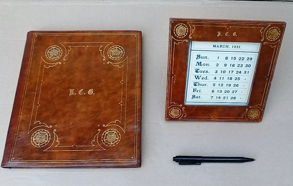 Étui à lettres et calendrier Asprey London vers 1930, Enlèvement ou Envoi, Utilisé, Autres types, Autres marques
