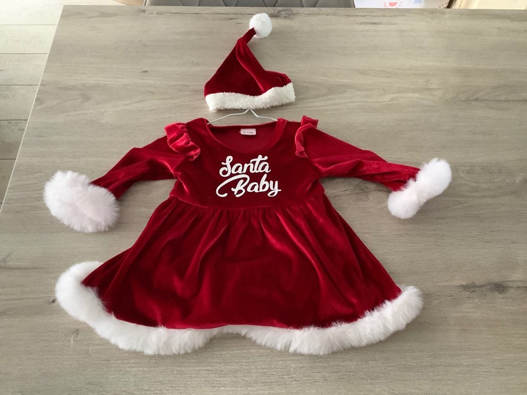 Robe de Noël pour bébé Santa (Taille 80), Robe ou Jupe, Enlèvement ou Envoi, Comme neuf, Onbekend