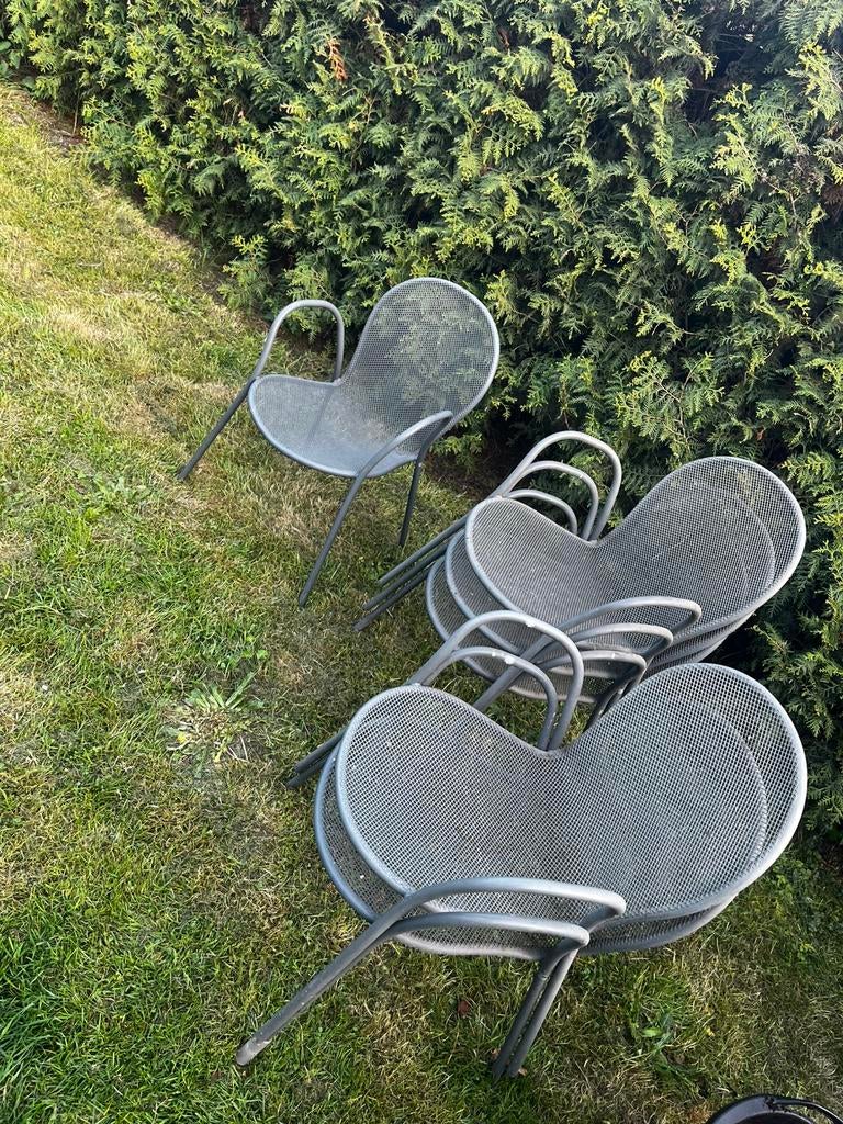 Emu tuinstoelen x6, Ophalen, Gebruikt, Metaal, Stapelbaar