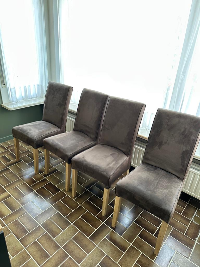 4 stoelen bruin, Huis en Inrichting, Stoelen, Ophalen, Overige materialen, Gebruikt, Bruin
