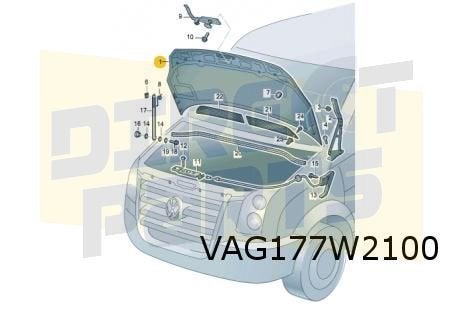 Volkswagen Crafter (4/06-9/16) Motorkap Origineel! 2E1823033, -, -, Nieuw, -