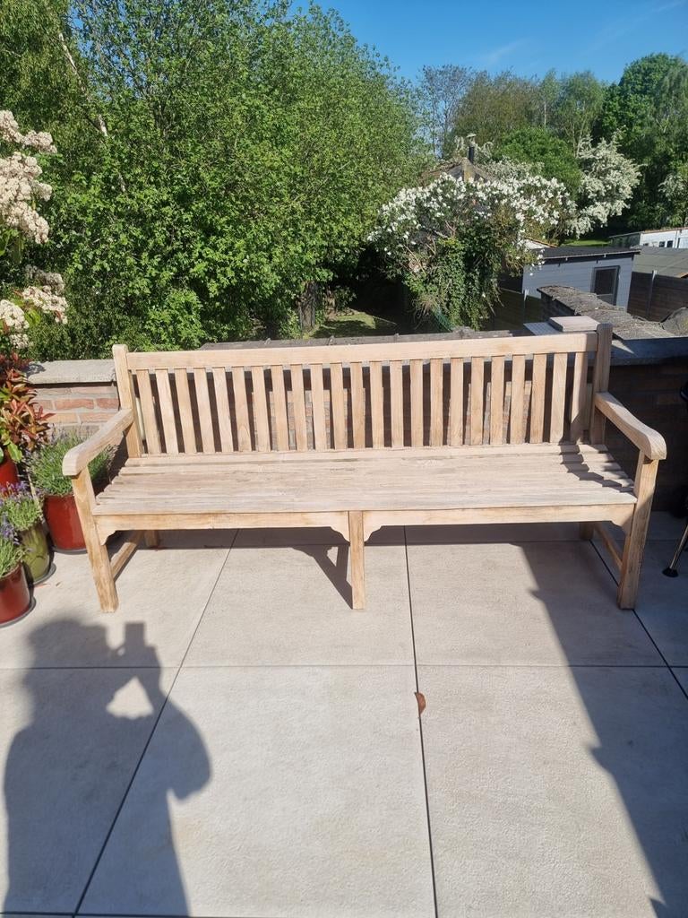 Mooie teak houten buitenbank, Ophalen, Hout