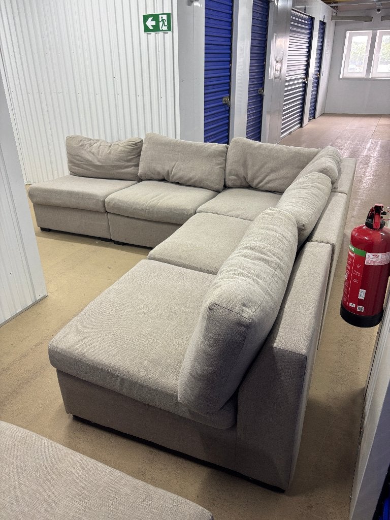 Hoeksalon met ottoman - gratis, Maison & Meubles, Banc d'angle, Quatre personnes ou plus, Enlèvement, Utilisé