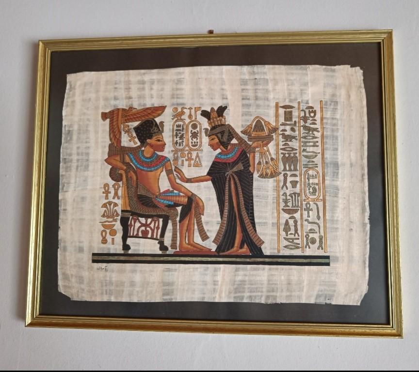 Egyptische papyrus-schildering ophalen en Cash te betalen, Hobby en Vrije tijd, Ophalen